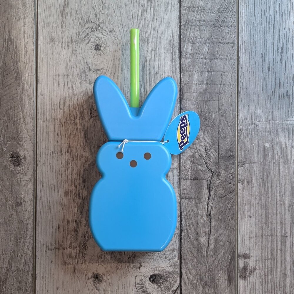 NEW Blue Peeps Bunny Mini Tumbler with Straw - 7” Tall